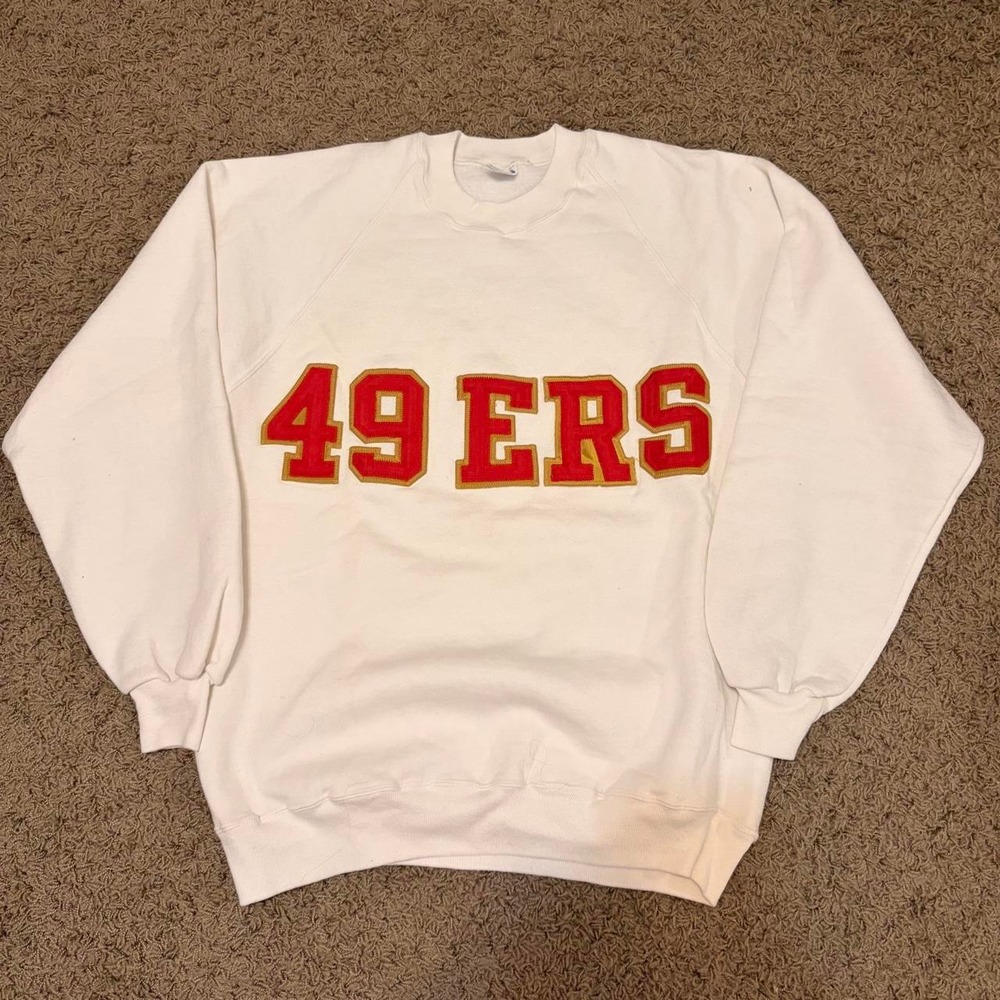 Vintage Artex San Francisco 49ers Spellout Crewneck Sweatshirt Mens XL White Red